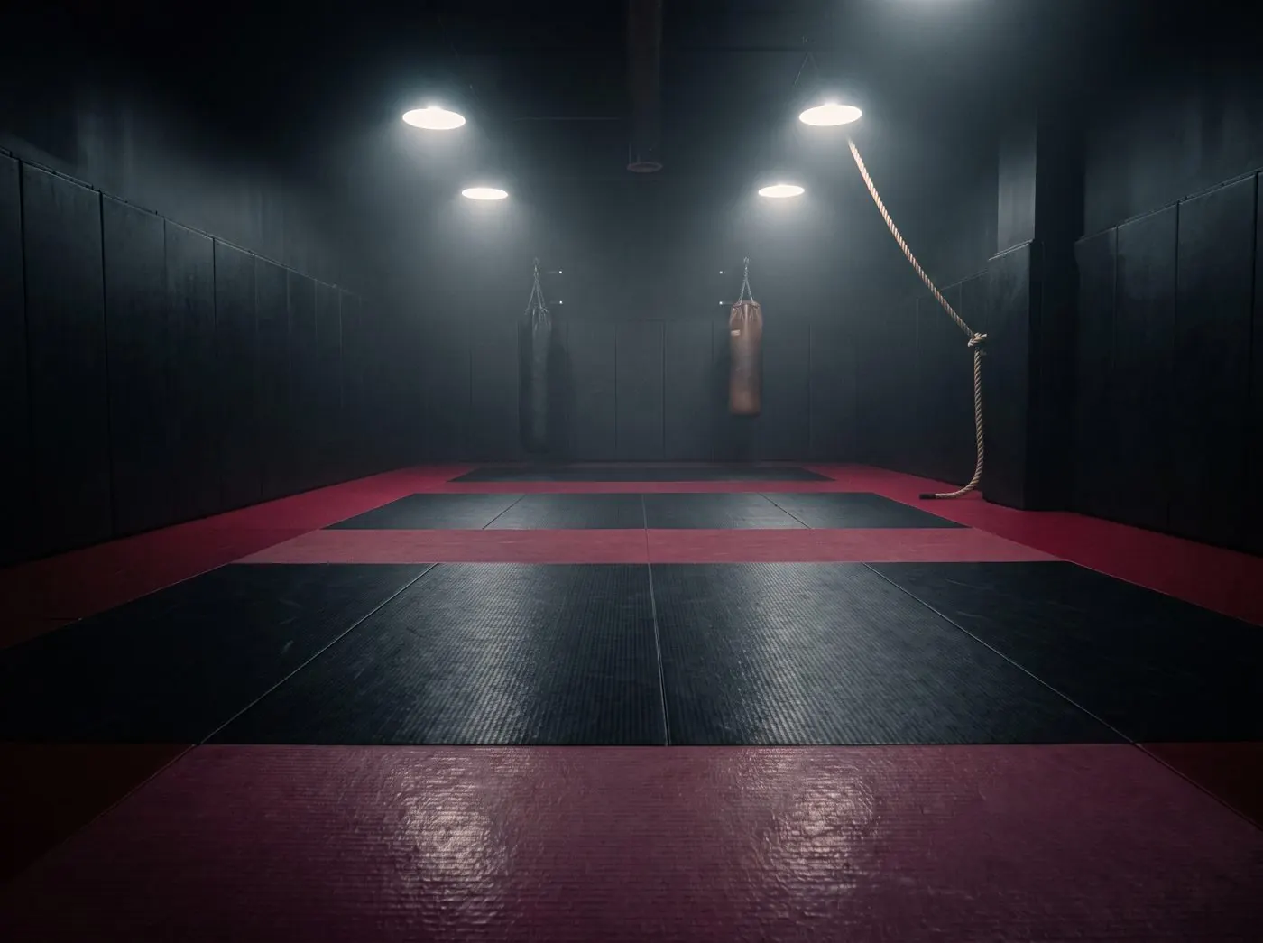 Surface de tatamis d’une école de jiu-jitsu